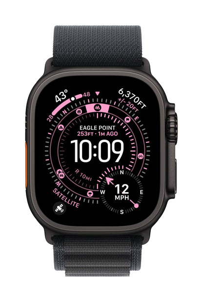 Apple Watch Ultra 3 GPS + Cellular 49mm Schwarzes Titan Case mit Schwarzem Alpine Loop - Medium