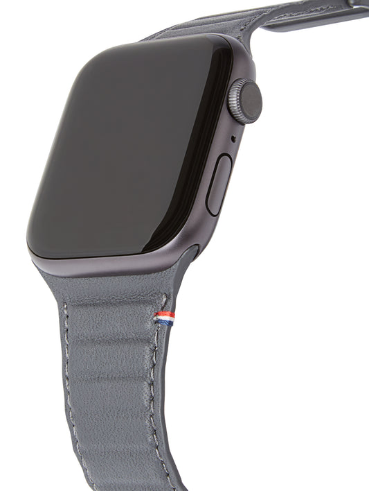 Decoded - Leather Magnetic Traction Strap | Für Apple Watch 41/40/38mm | Anthrazit