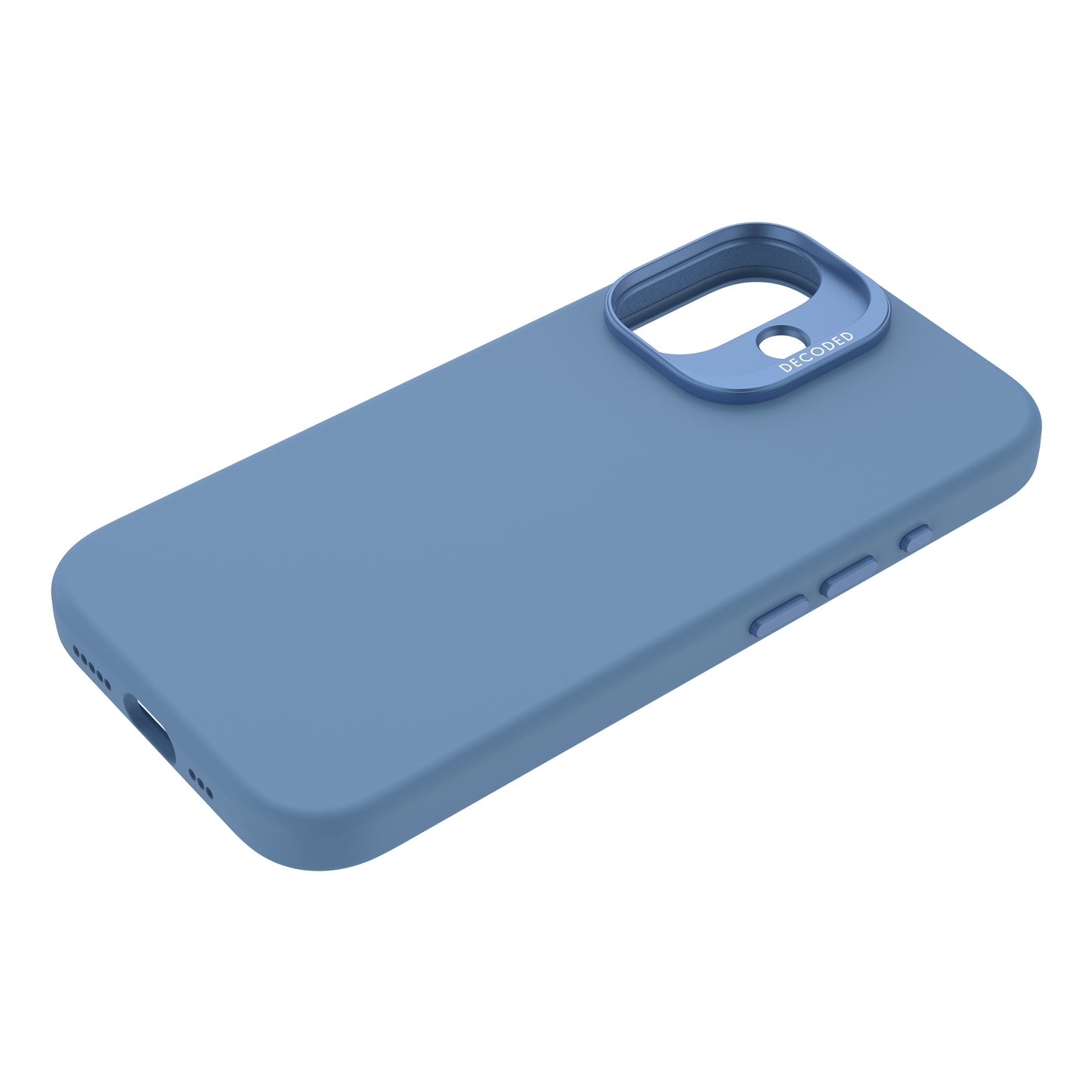 Decoded AntiMicrobial Silicone Backcover iPhone 16 Light Blue