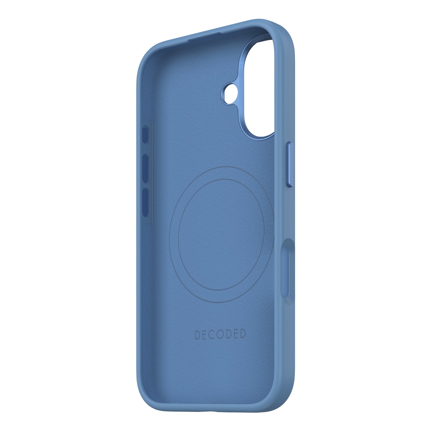 Decoded AntiMicrobial Silicone Backcover iPhone 16 Light Blue