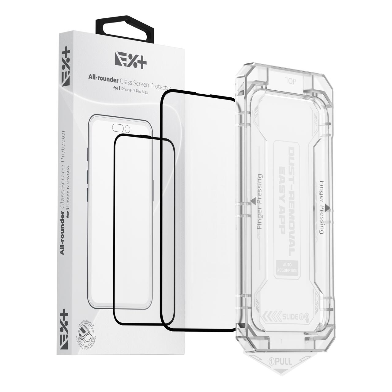 NEXT.ONE All-Rounder Glass Screen Protector mit Anbringhilfe für iPhone 17 Pro Max