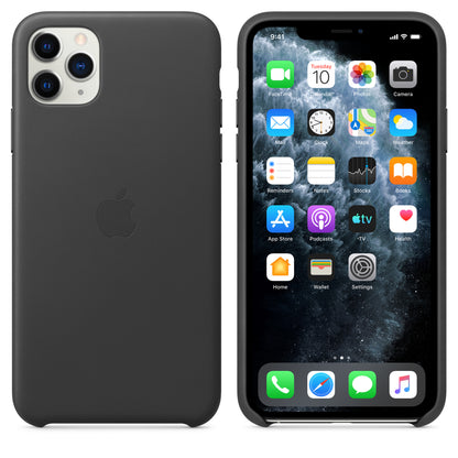 Apple iPhone 11 Pro Max Leder Case, Schwarz