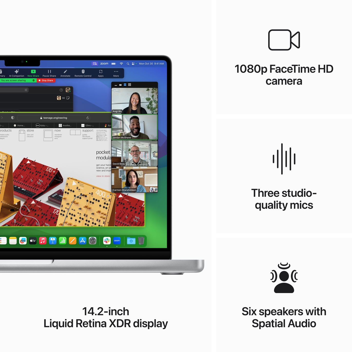 MacBook Pro 14" mit M3 Max Chip 14-Core CPU und 30-Core GPU, 36GB, 1TB SSD, silber