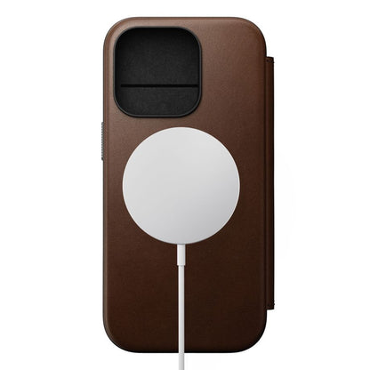 Nomad Modern Leather Folio iPhone 16 Pro Brown