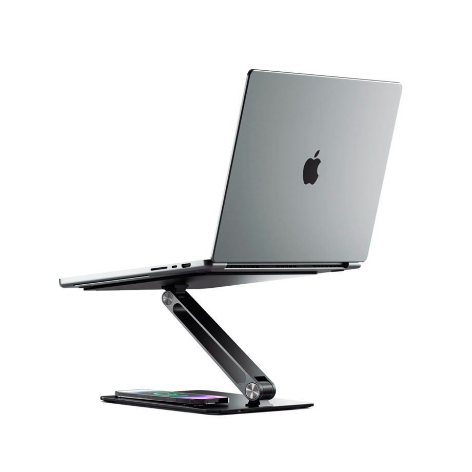 Alogic Elite Aluminum Laptop Stand Wireless Charger Black