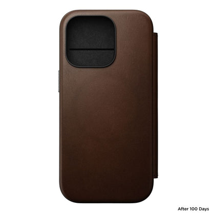 Nomad Modern Leather Folio iPhone 16 Pro Brown