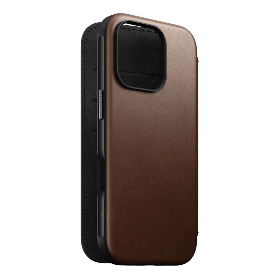 Nomad Modern Leather Folio iPhone 16 Pro Brown