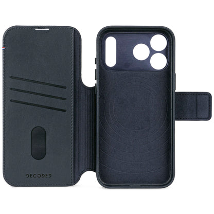 Decoded Leather Detachable Wallet iPhone 17 Pro Navy Shadow