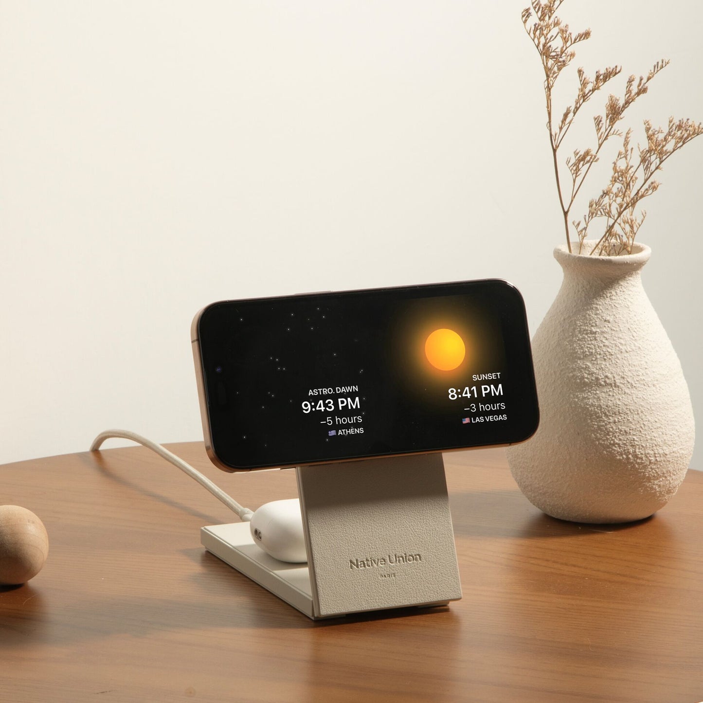 Native Union Rise 2-in-1 Qi2 Magn. Wireless Charger Sandstone