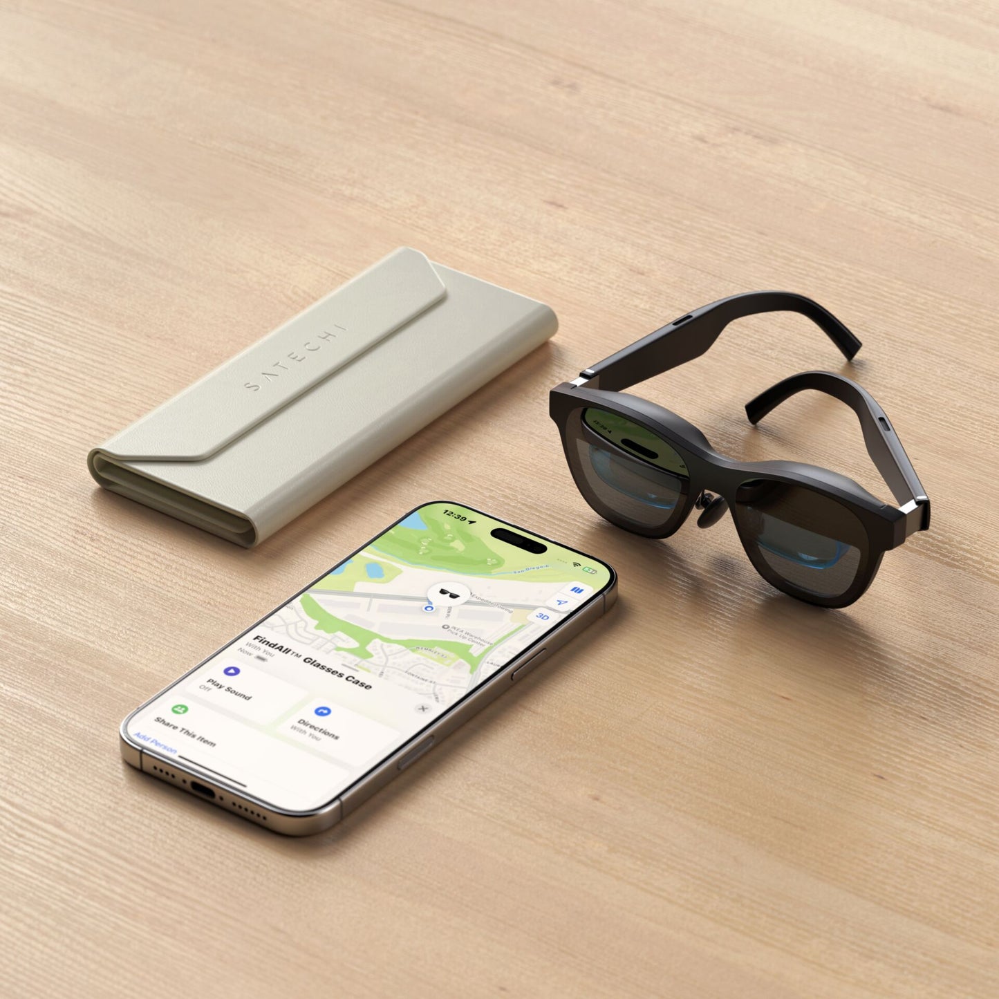 Satechi Vegan-Leather FindAll Glasses Case Sand