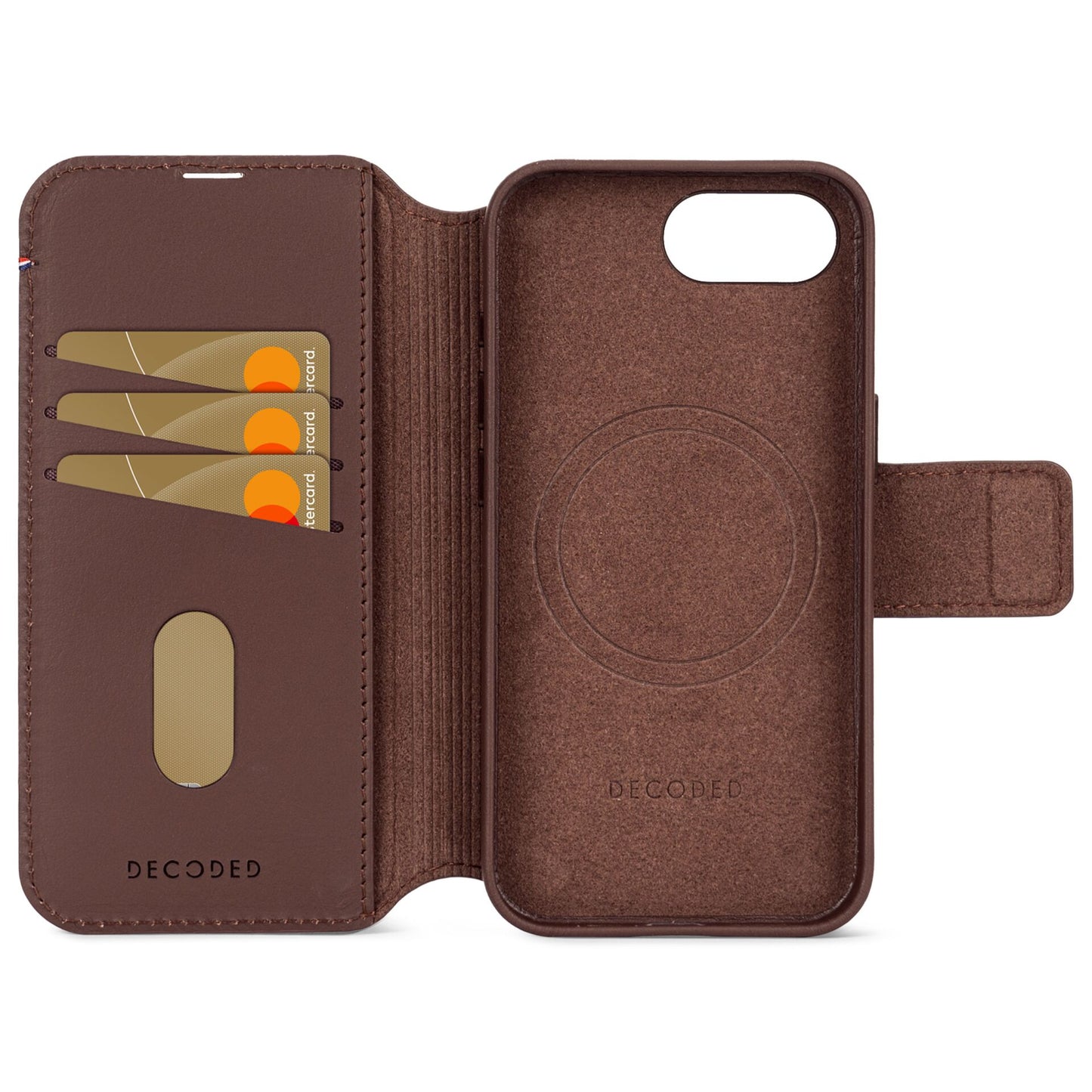 Decoded Leather Detachable Wallet iP 16e Chocolate Brown