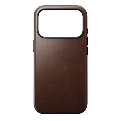Nomad Modern Leather Case iPhone 17 Pro Rustic Brown Horween