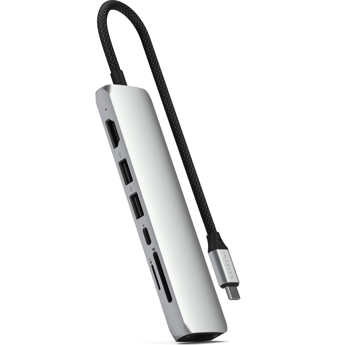 Satechi USB-C 7-in-1 Slim Multi Port Adapter Ethernet Silver