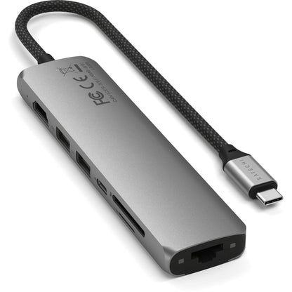 Satechi USB-C 7-in-1 Slim Multi Port Adapter Ethernet Space Grey
