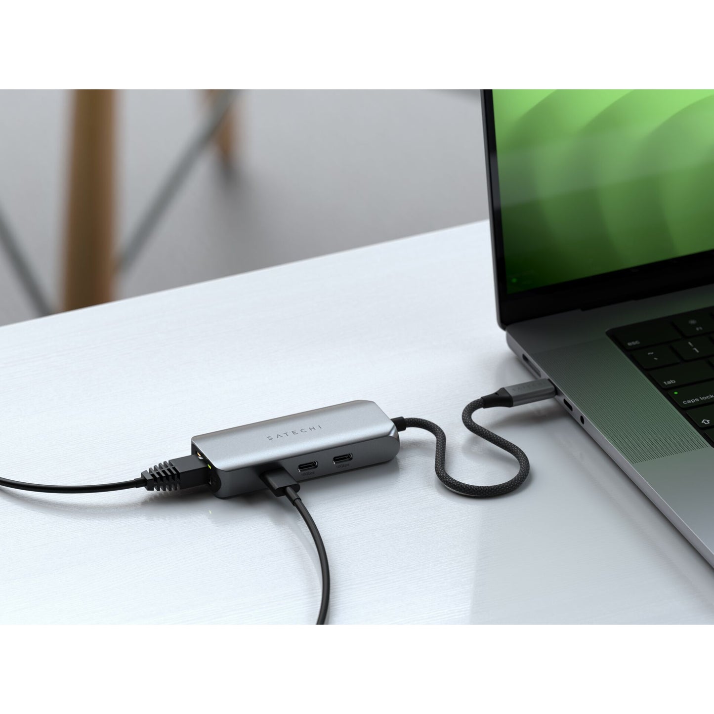 Satechi USB-C 4-Port Hub with 2.5 Gigabit Ethernet space grey