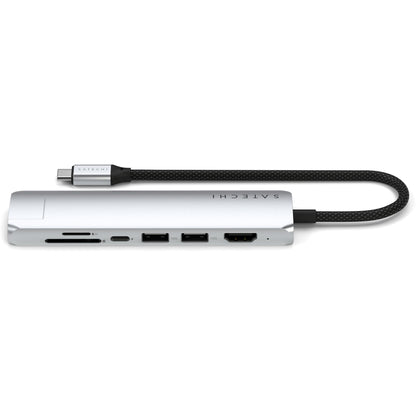 Satechi USB-C 7-in-1 Slim Multi Port Adapter Ethernet Silver