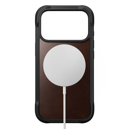 Nomad Rugged Leather Case iPhone 17 Pro Rustic Brown Horween
