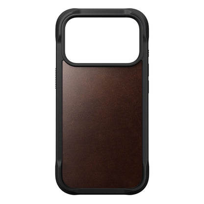 Nomad Rugged Leather Case iPhone 17 Pro Rustic Brown Horween