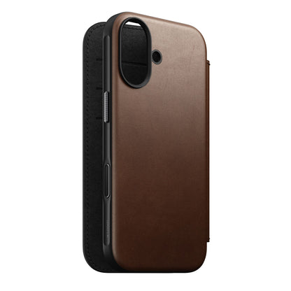 Nomad Modern Leather Folio iPhone 17 Brown