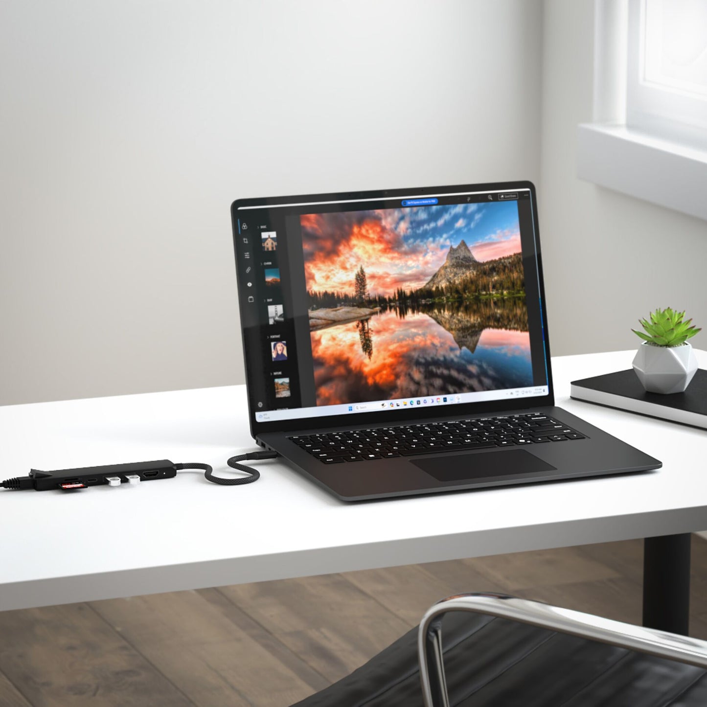 Satechi USB-C 7-in-1 Slim Multi Port Adapter Ethernet Black