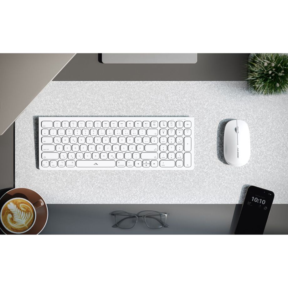 Alogic Echelon Compact USB-C BT Keyboard German + Mouse White