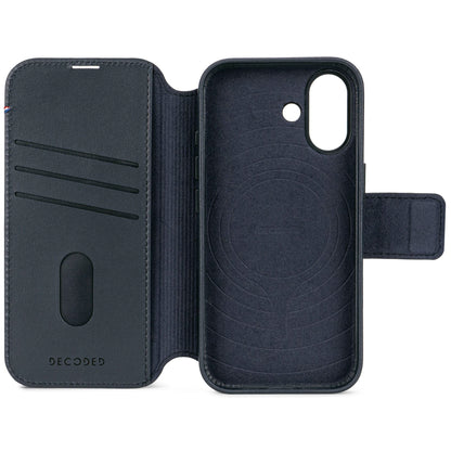 Decoded Leather Detachable Wallet iPhone 17 Navy Shadow