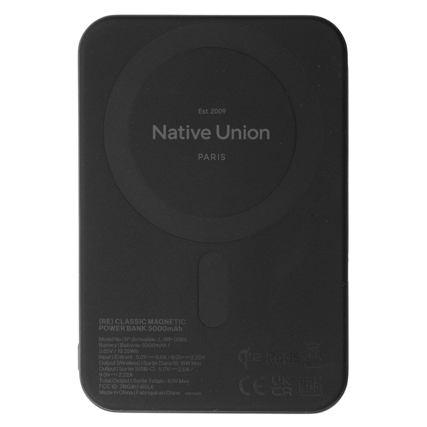 Native Union (Re)Classic Qi2 Magnetic Powerbank 5000mAh Black