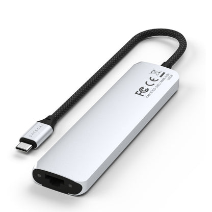 Satechi USB-C 7-in-1 Slim Multi Port Adapter Ethernet Silver