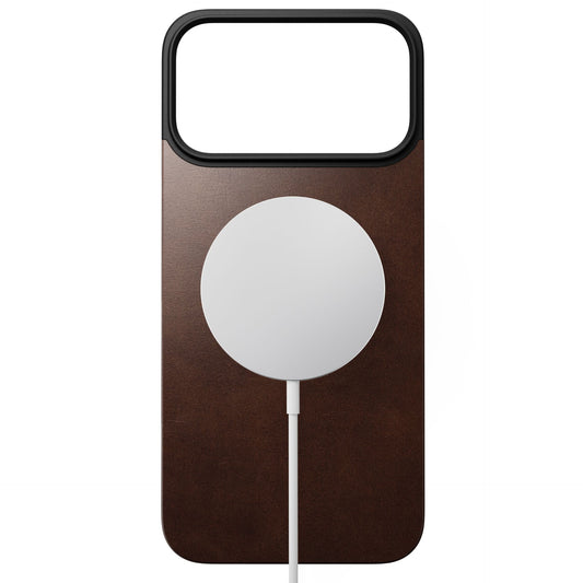 Nomad Magnetic Leather Back MagSafe iPhone 17 Pro Max Rustic Brown Horween