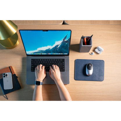 Satechi Vegan-Leather Premium Mouse Pad Blue