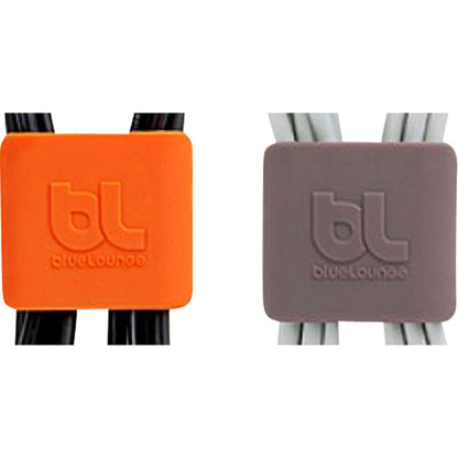 Bluelounge CableClip Medium, Dark Grey & Orange