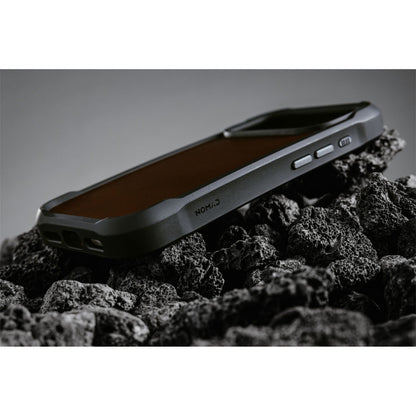 Nomad Rugged Leather Case iPhone 17 Pro Rustic Brown Horween