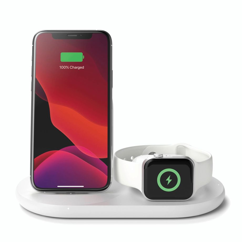 Belkin BoostCharge 3-in-1 Kabellose Ladestation - Für iPhone + Apple Watch + Airpods, weiß