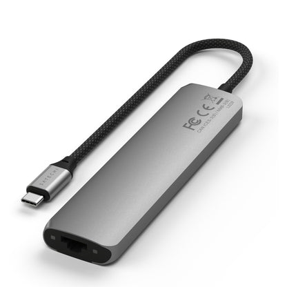 Satechi USB-C 7-in-1 Slim Multi Port Adapter Ethernet Space Grey