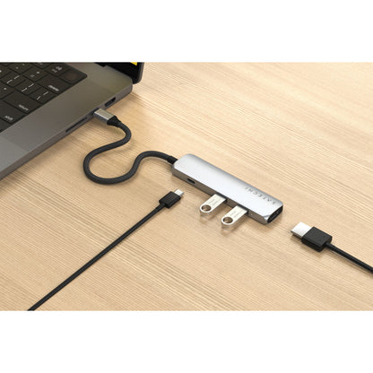 Satechi USB-C 4-in-1 Slim Multiport Adapter 4K Silver
