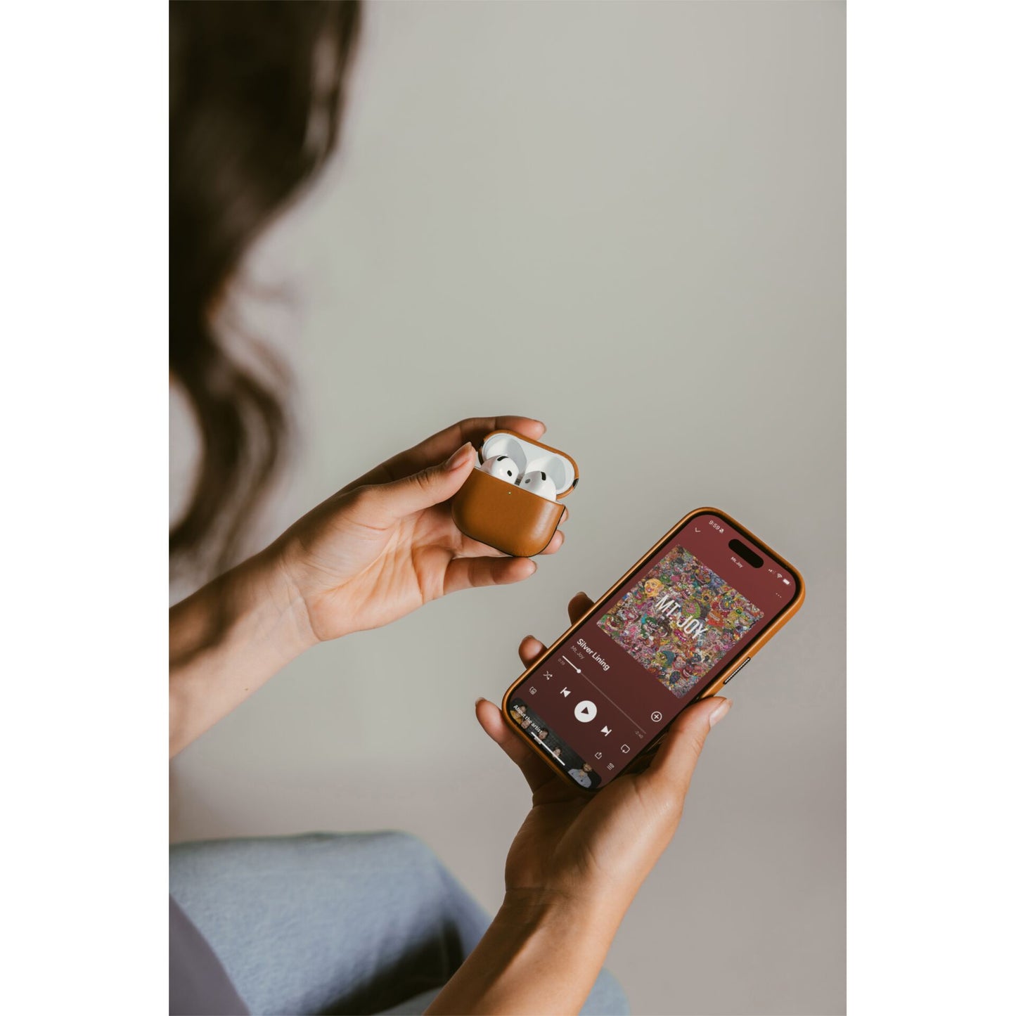 Nomad Modern Leather Case Airpods 4 English Tan-C