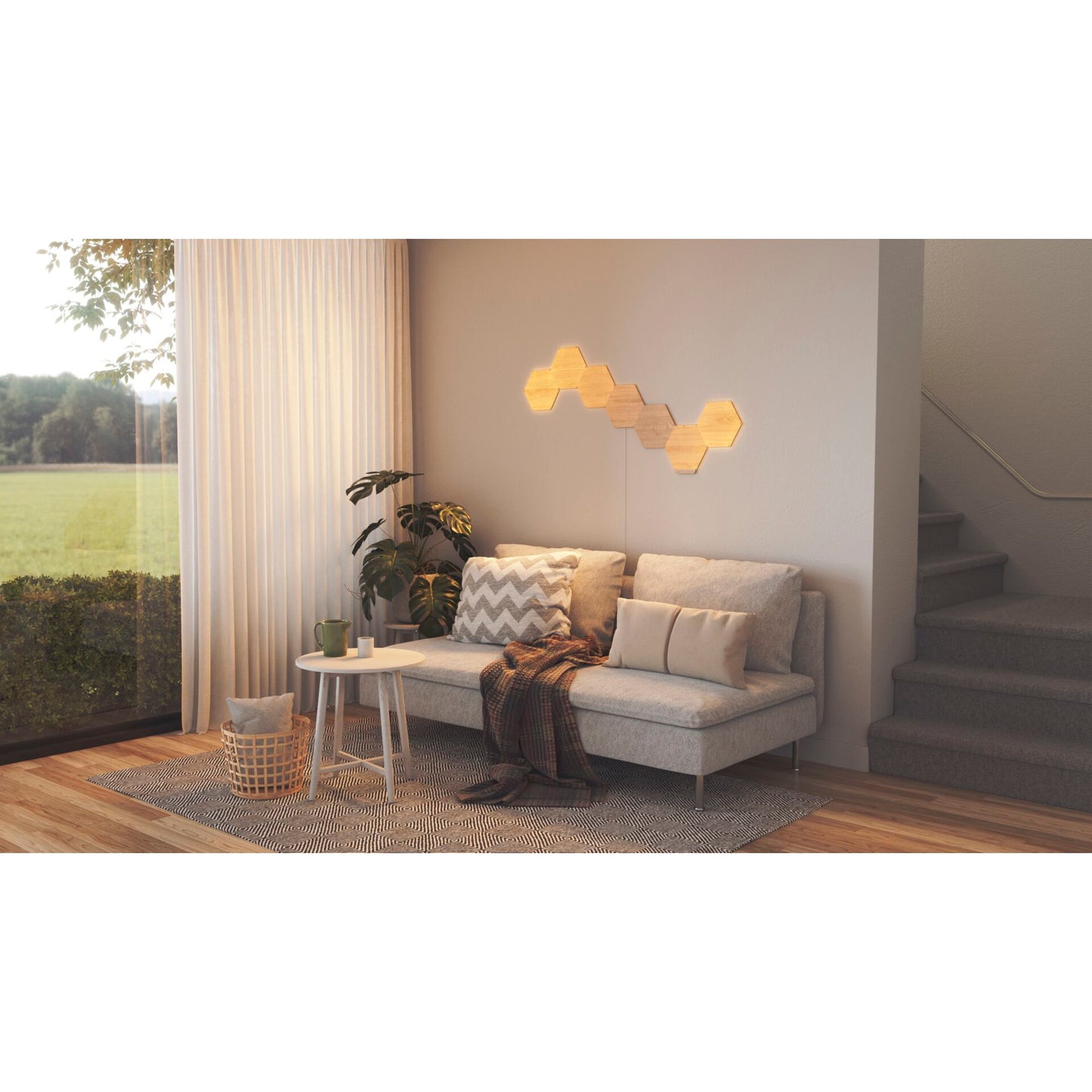 Nanoleaf Elements Wood Look Hexagons Starter Kit - 7PK