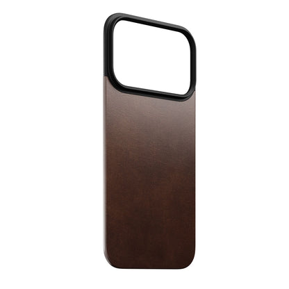 Nomad Magnetic Leather Back MagSafe iPhone 17 Pro Rustic Brown Horween
