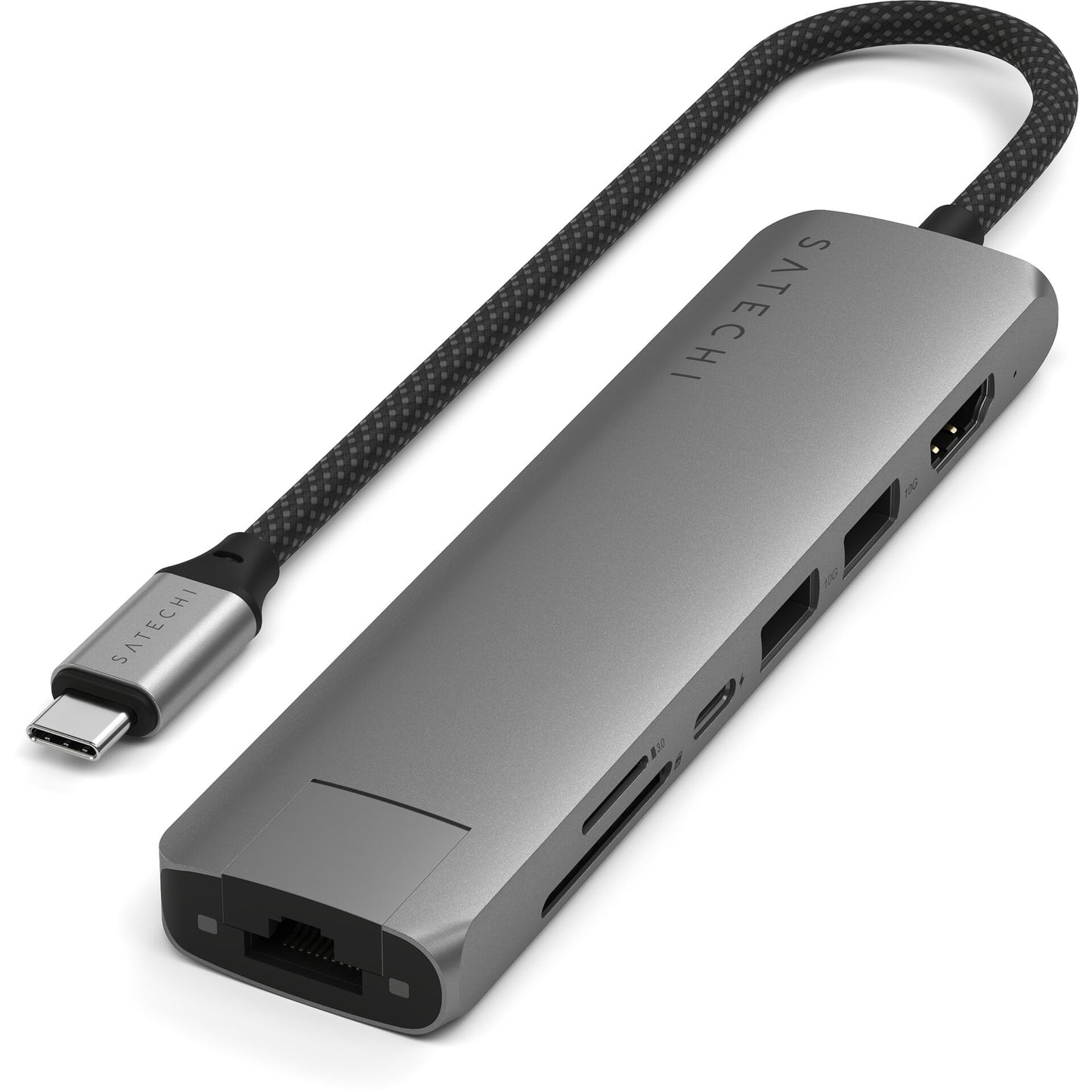 Satechi USB-C 7-in-1 Slim Multi Port Adapter Ethernet Space Grey
