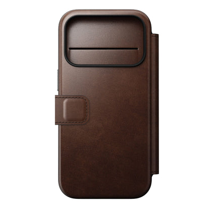 Nomad Modern Leather Folio iPhone 17 Pro Rustic Brown Horweed