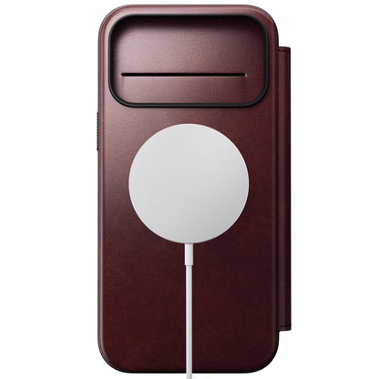 Nomad Modern Leather Folio iPhone 17 Pro Max Burgundy Horween