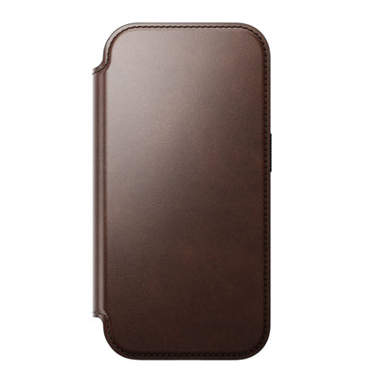Nomad Modern Leather Folio iPhone 17 Pro Rustic Brown Horweed