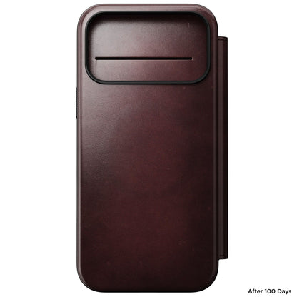 Nomad Modern Leather Folio iPhone 17 Pro Max Burgundy Horween