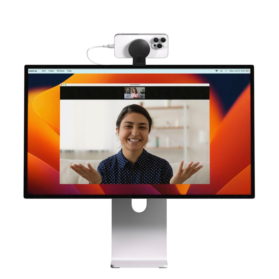 Belkin iPhone-Halter mit MagSafe für Mac-Desktop-Computer und Bildschirme, schwarz