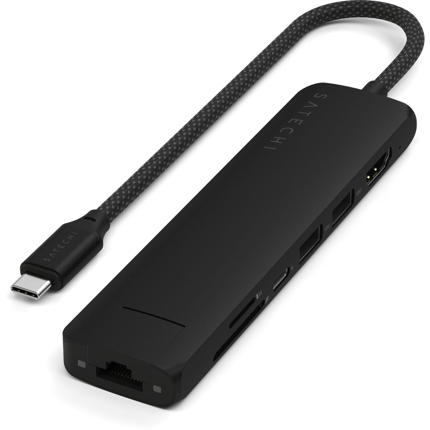 Satechi USB-C 7-in-1 Slim Multi Port Adapter Ethernet Black