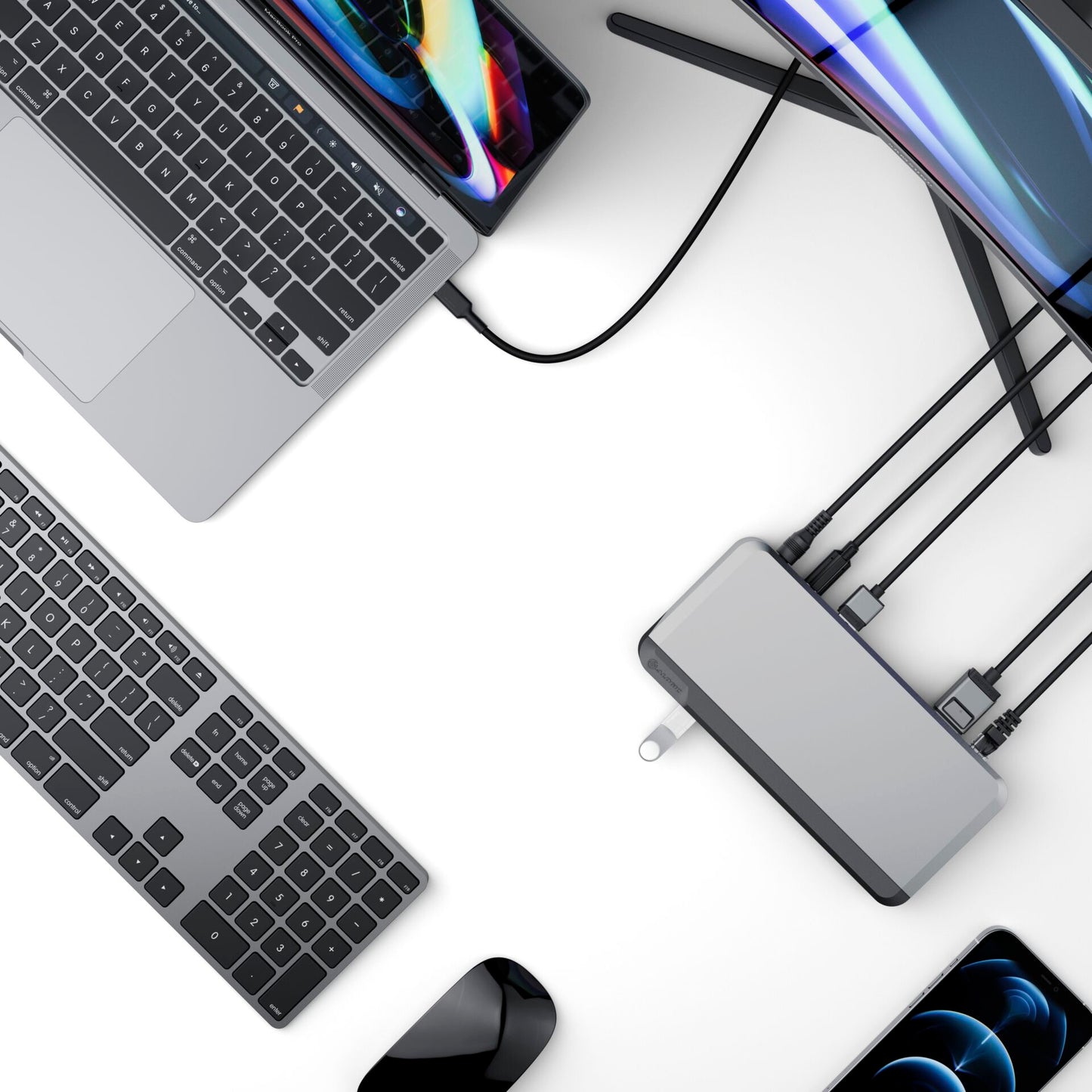 Alogic 100W USB-C DX2Pro Dual 4K Display Docking Station Space Grey