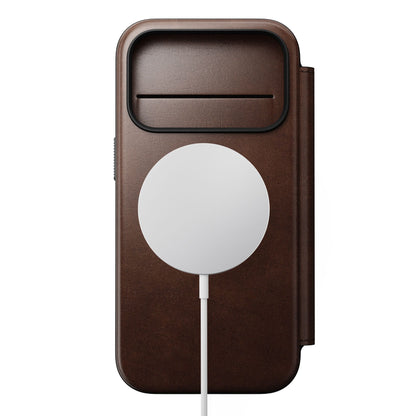 Nomad Modern Leather Folio iPhone 17 Pro Rustic Brown Horweed