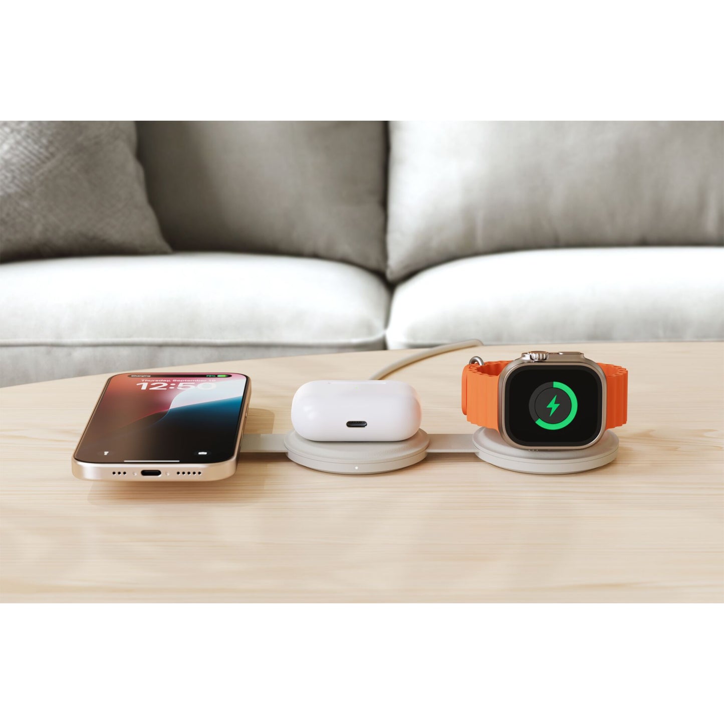 Satechi OntheGo 3-in-1 Wireless Charger Sand