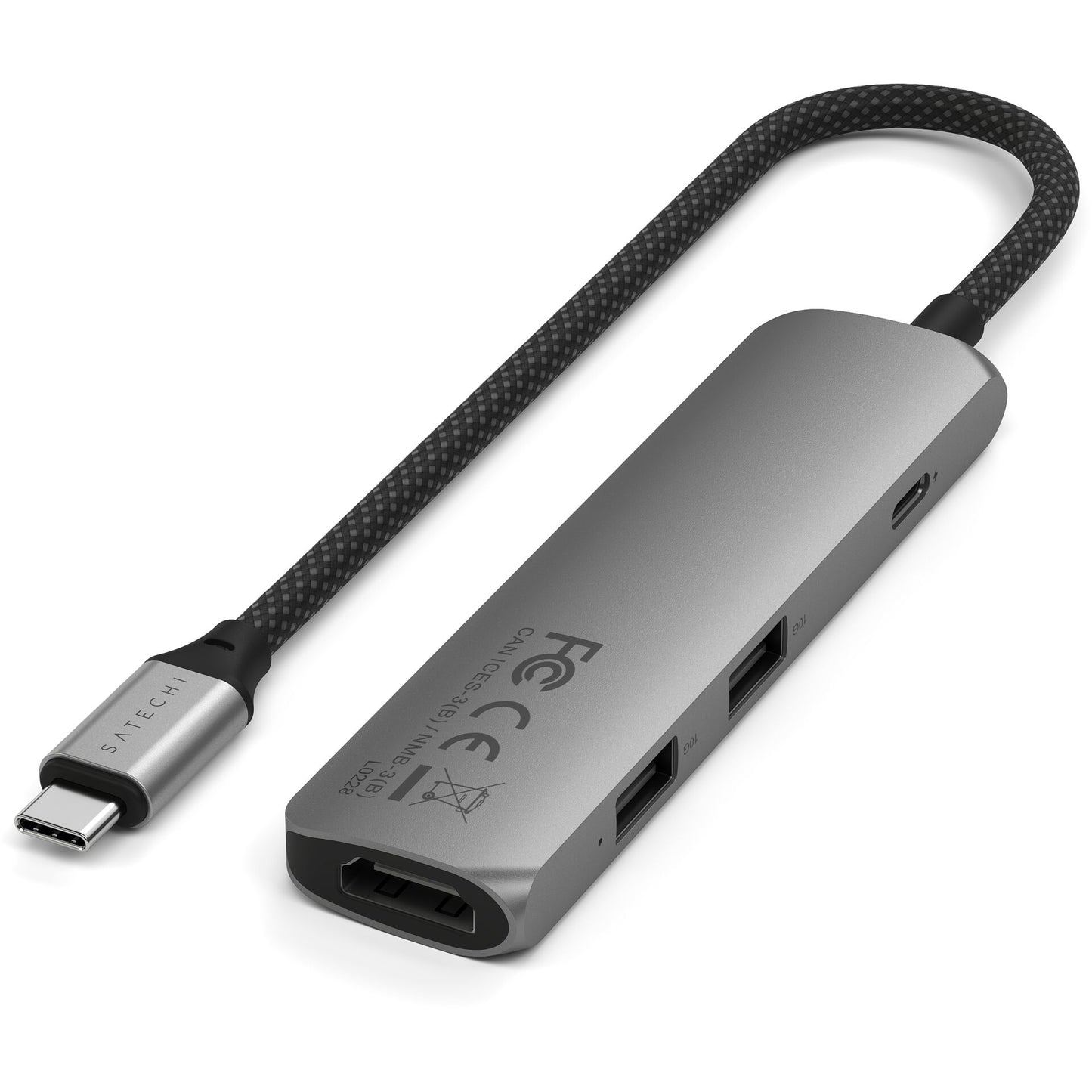 Satechi USB-C 4-in-1 Slim Multiport Adapter 4K Space Grey