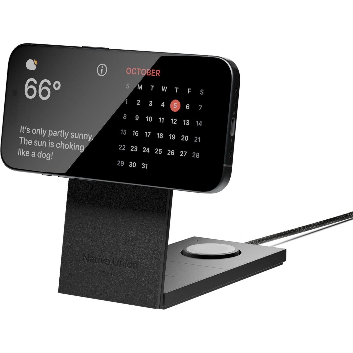 Native Union Rise 3-in-1 Qi2 Magn. Wireless Charger Black